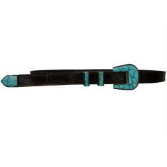 Vintage Sterling & Turquoise Belt