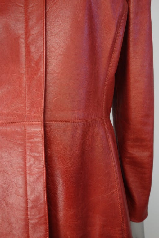 Oscar De la Renta Leather Coat 1