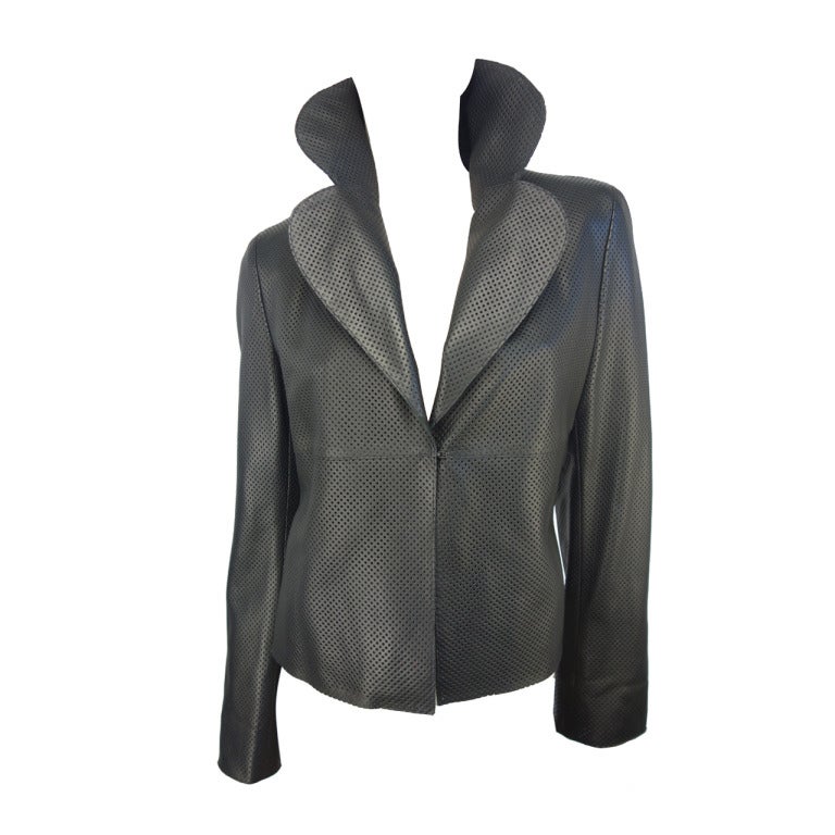 Akris Perforated Leather Jacket