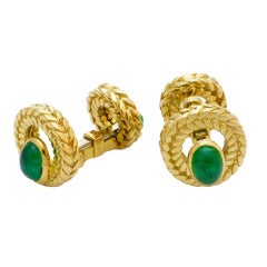 Van Cleef & Arpels Gold Emerald Cufflinks