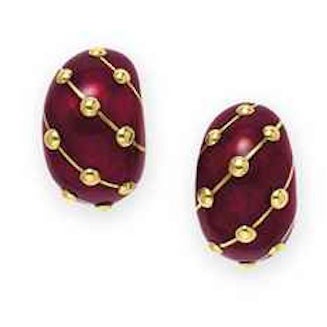 TIFFANY & CO SCHLUMBERGER Enamel Ear Clips