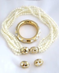 TIFFANY & CO Mother of Pearl Necklace, Bracelet, Earrings Set