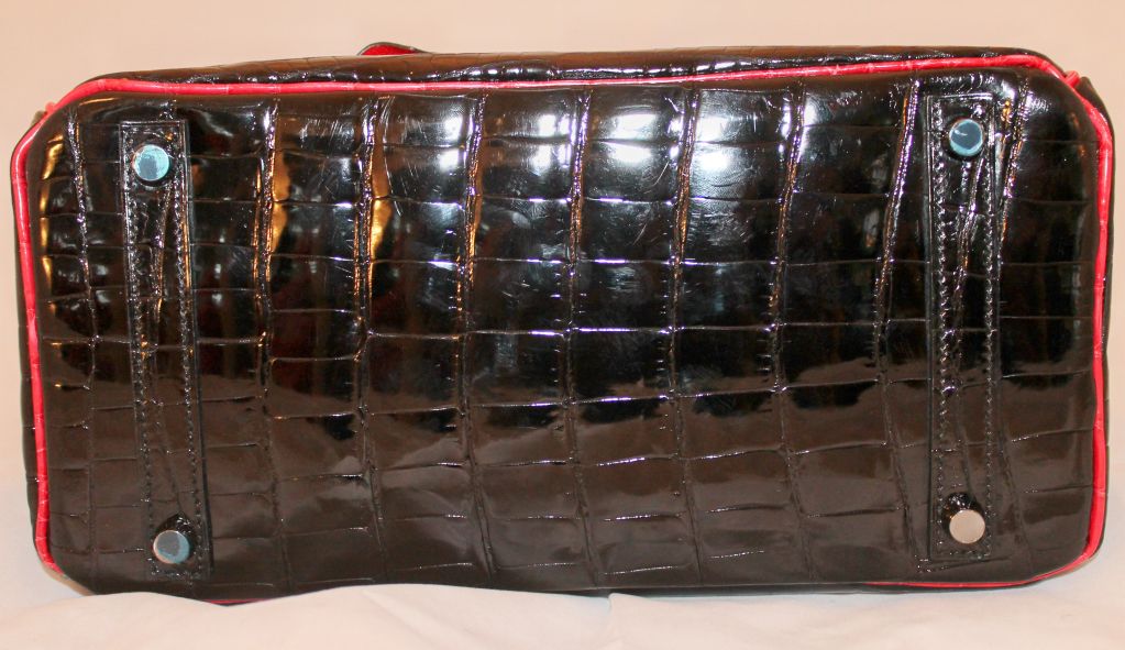 Hermes Black Alligator Birkin - 30cm- with red alligator strap 3