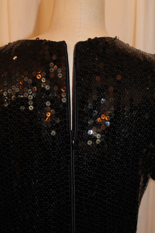 Vintage YSL Black Sequin Evening Top-Size 40 2