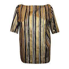 YSL Gold and Black Bamboo Print Blouse - 38 - 1990's 12