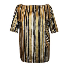 YSL Gold and Black Bamboo Print Blouse - 38 - 1990's 