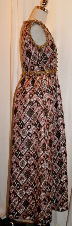 Women's Vintage Oscar de La Renta metallic brocade gown-Circa Late 60's