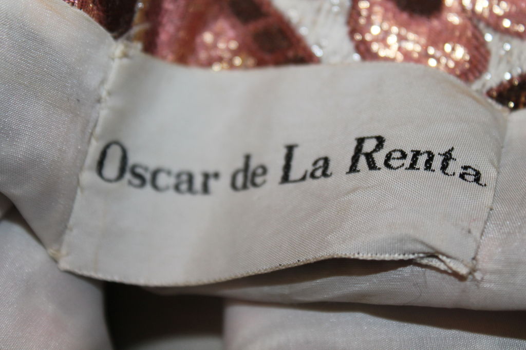 Vintage Oscar de La Renta metallic brocade gown-Circa Late 60's 5