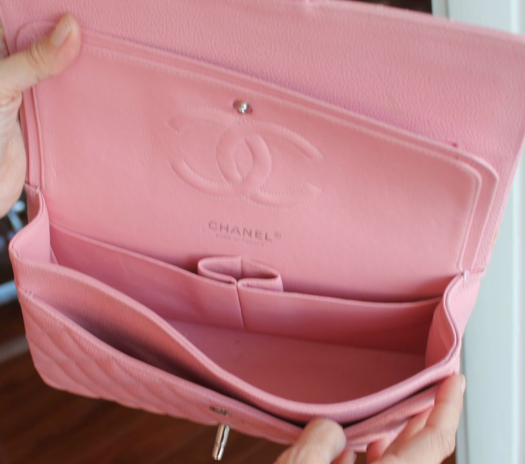 Chanel soft pink caviar leather double flap bag-medium 2