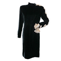 Valentino Boutique Black Velvet Shift Dress-Circa 90's