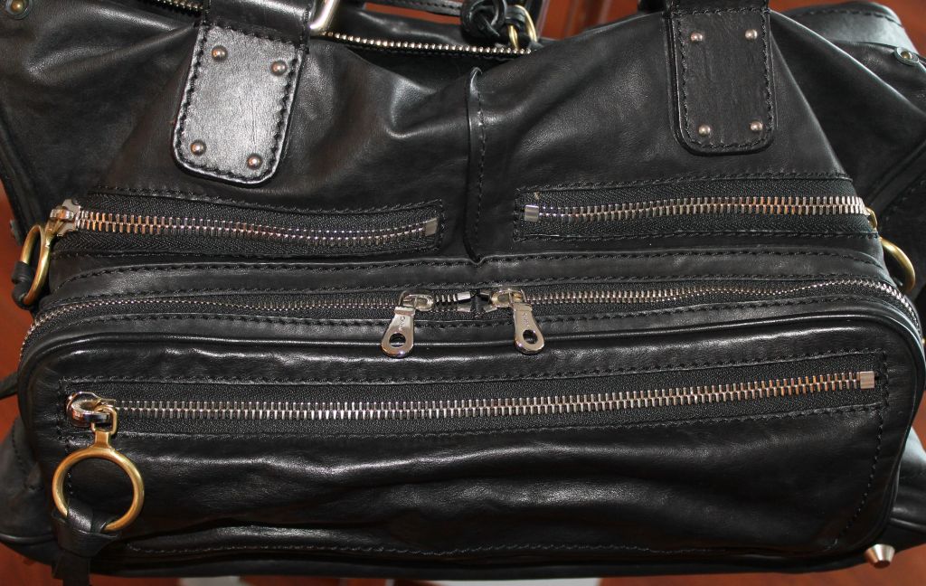 Chole Large Paddington Black Leather Handbag 1