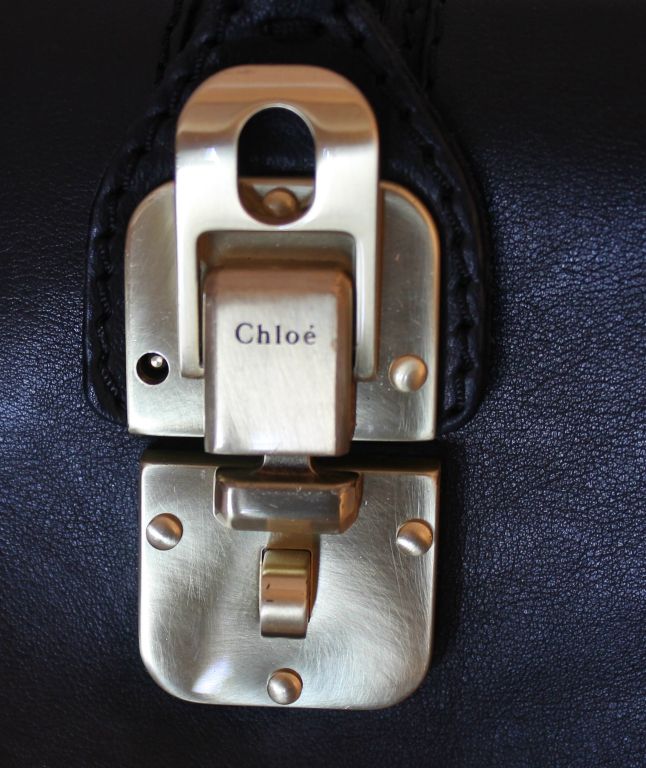 Chole Large Paddington Black Leather Handbag 4