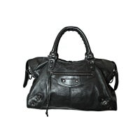 Balenciaga Black Leather City Handbag