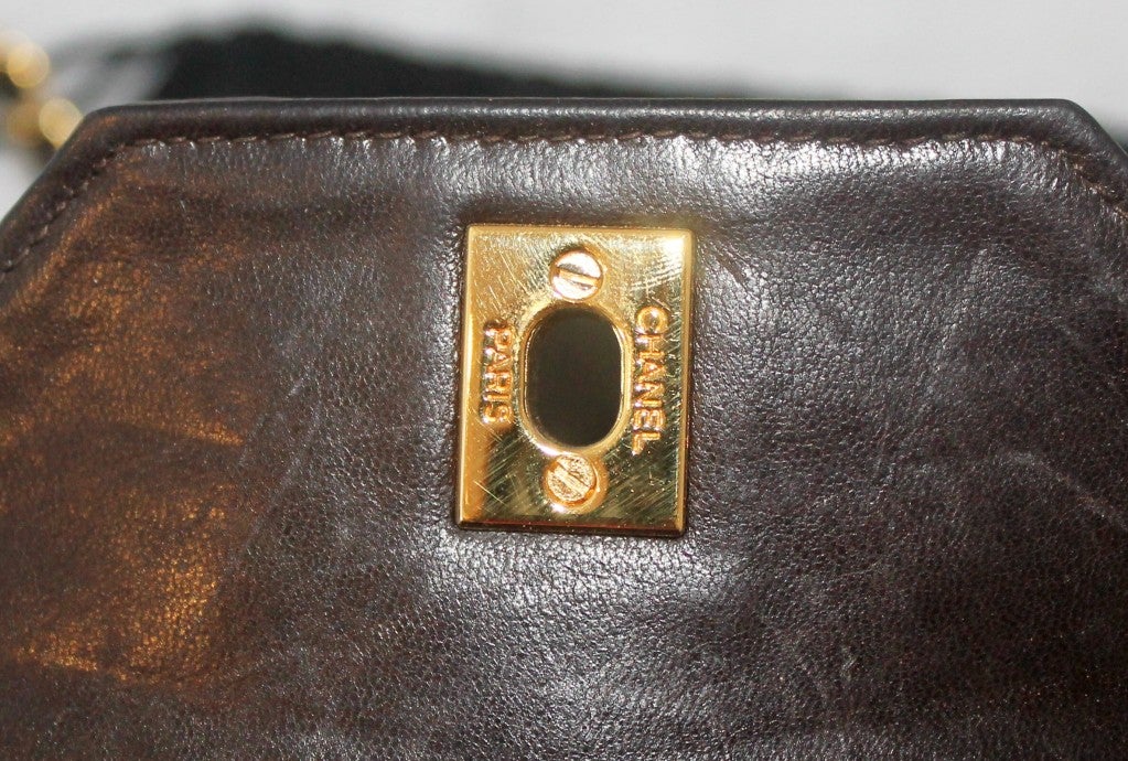 Vintage Chanel Mini Chocolate Crocodile Handbag 6