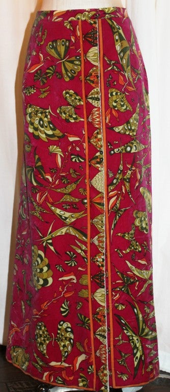 Women's Vintage Pucci Velvet Maxi Skirt