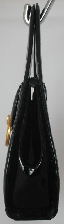 Women's Cartier Panthere Black Patent Leather Handbag