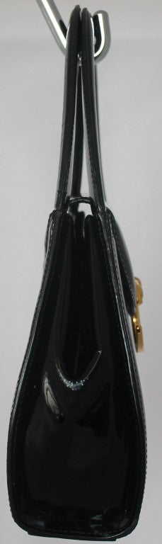 Cartier Panthere Black Patent Leather Handbag 1