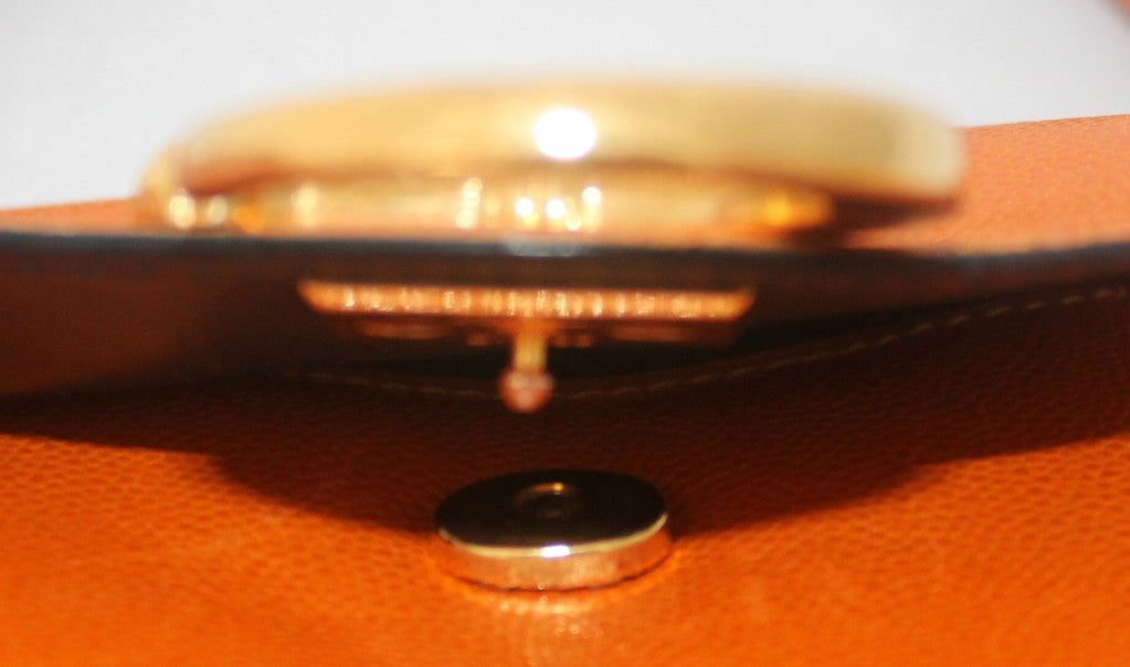 Cartier Panthere Small Orange Pebble Leather Handbag 7