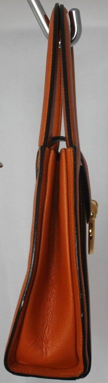Cartier Panthere Small Orange Pebble Leather Handbag 2