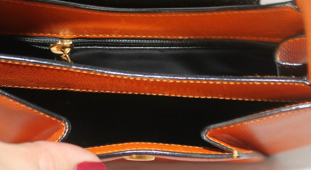Cartier Panthere Small Orange Pebble Leather Handbag 4