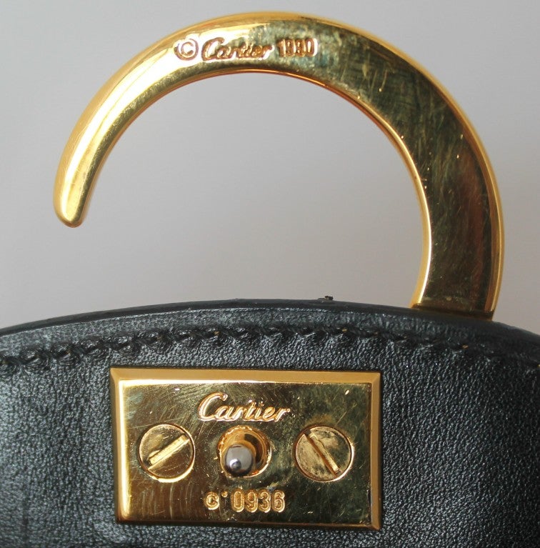 Cartier Panthere Small Orange Pebble Leather Handbag 6