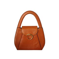 Vintage Cartier Panthere Small Orange Pebble Leather Handbag