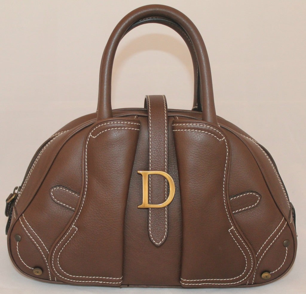 brown leather mini bag