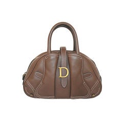 Christian Dior Brown Leather Top Handle Mini Bag 3