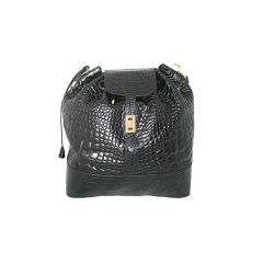 Borri Black Alligator Overnight Bag