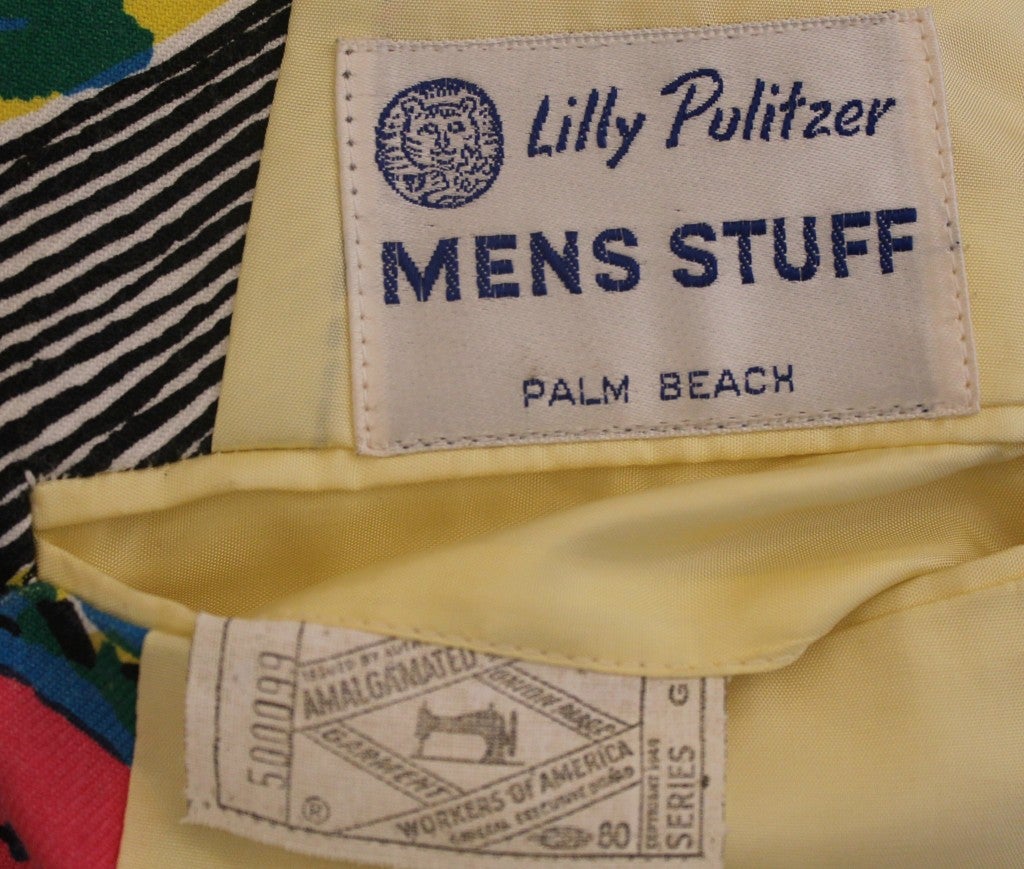 Vintage Lilly Pulitzer Mens Stuff Multi Color/Print Sport Jacket 4