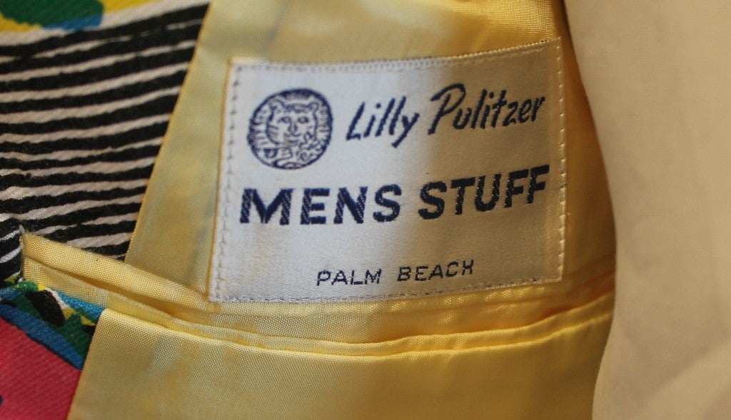 Vintage Lilly Pulitzer Mens Stuff Multi Color/Print Sport Jacket 2