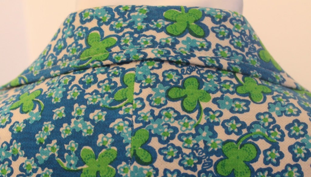 Vintage Lilly Pulitzer Mens Stuff Blue/Green Flower Sport Jacket 1