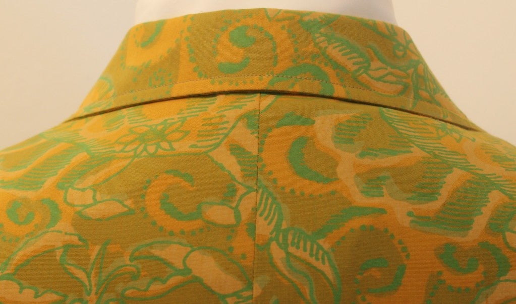 Women's Vintage Mens Lilly Pulitzer Muted Yellow/Green Crabs-38
