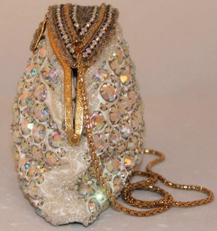 Women's Gold and Heavily Beaded Handbag