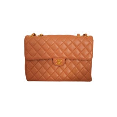 Chanel Jumbo Pink Quilted Double Chain Flap Handbag