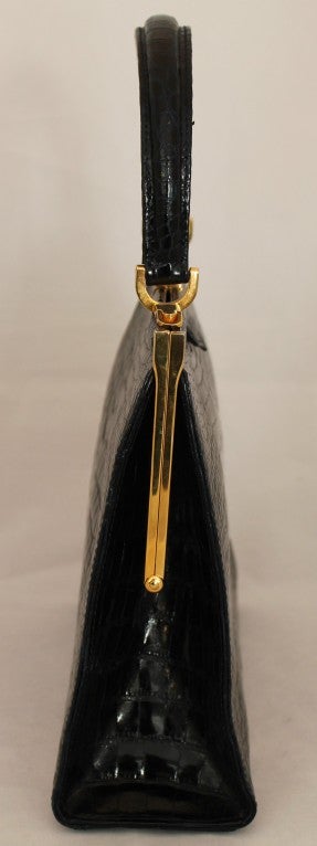 Women's Lana Marks Alligator Black Handbag