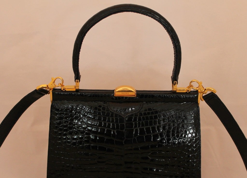 Lana Marks Alligator Black Handbag 2