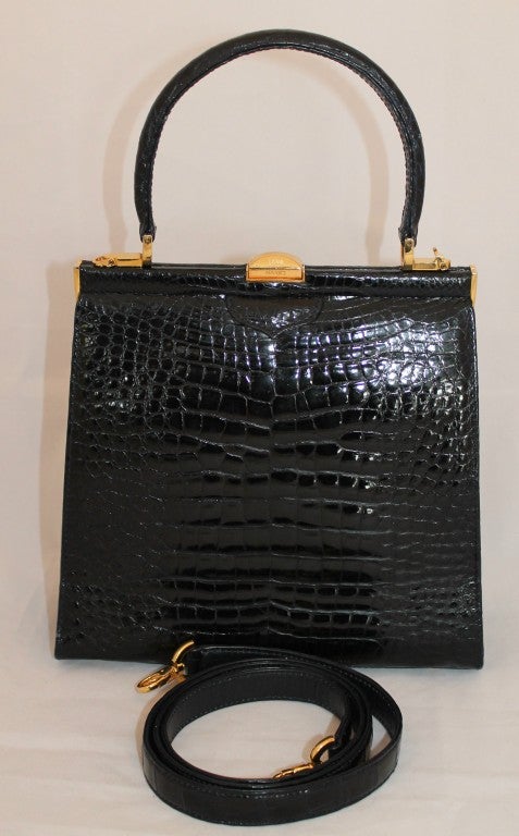 Lana Marks Alligator Black Handbag 3