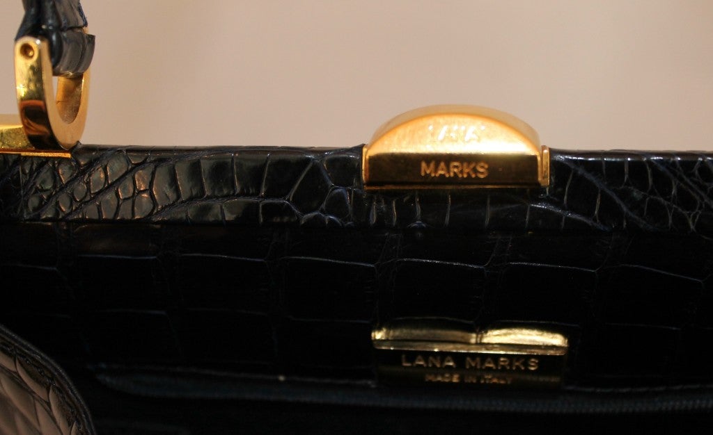 Lana Marks Alligator Black Handbag 5
