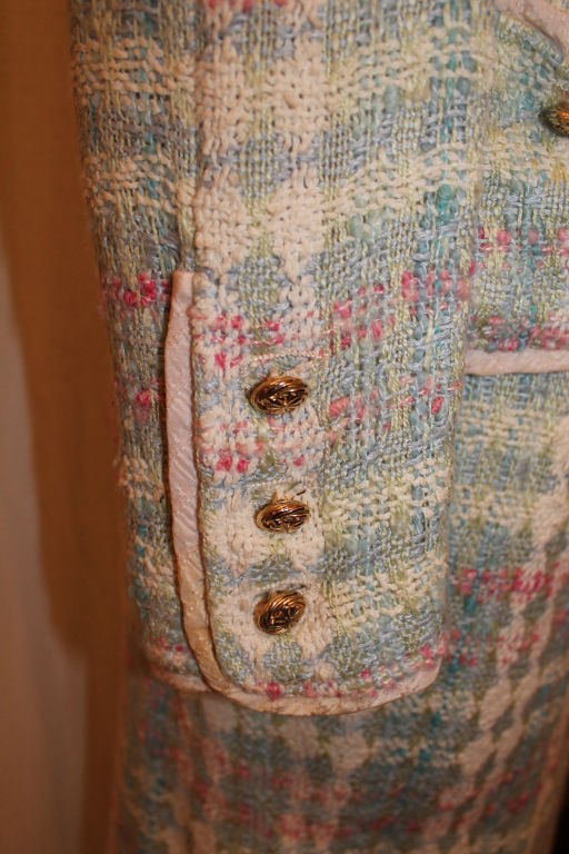 Vintage Chanel Pastel Tweed Skirt Suit-Circa 70's 1