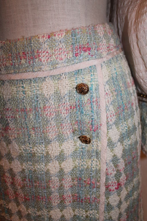 Vintage Chanel Pastel Tweed Skirt Suit-Circa 70's 2