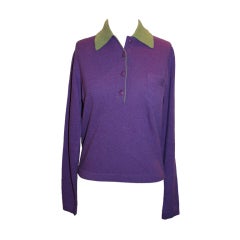 Hermes Vintage Purple Cashmere Sweater-Large