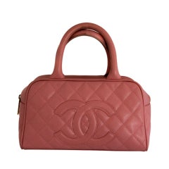 Chanel Pink Mini Leather Cavier Duffel Handbag