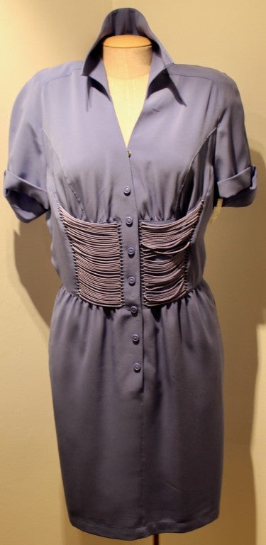 Thierry Mugler lavender polyester dress Size 10