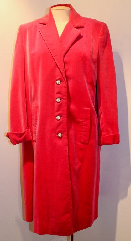 Marshall Field and Company Vintage Pink Velvet Coat