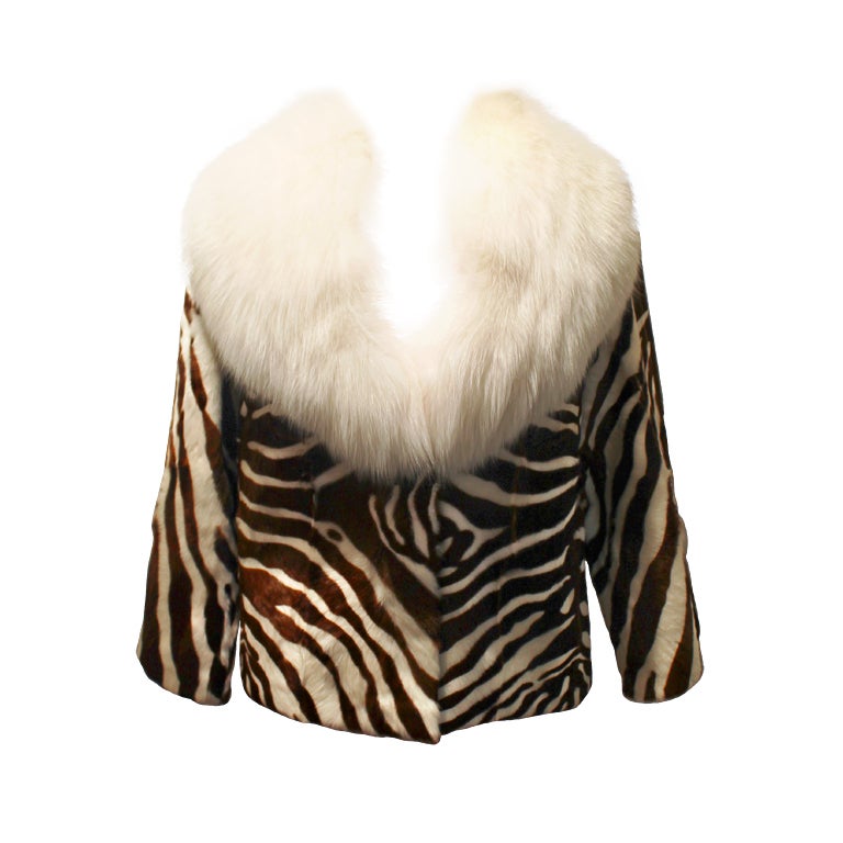 Emanuel Ungaro Brown and White Pony Hair Coat