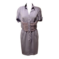 Vintage Thierry Mugler lavender polyester dress Size 10