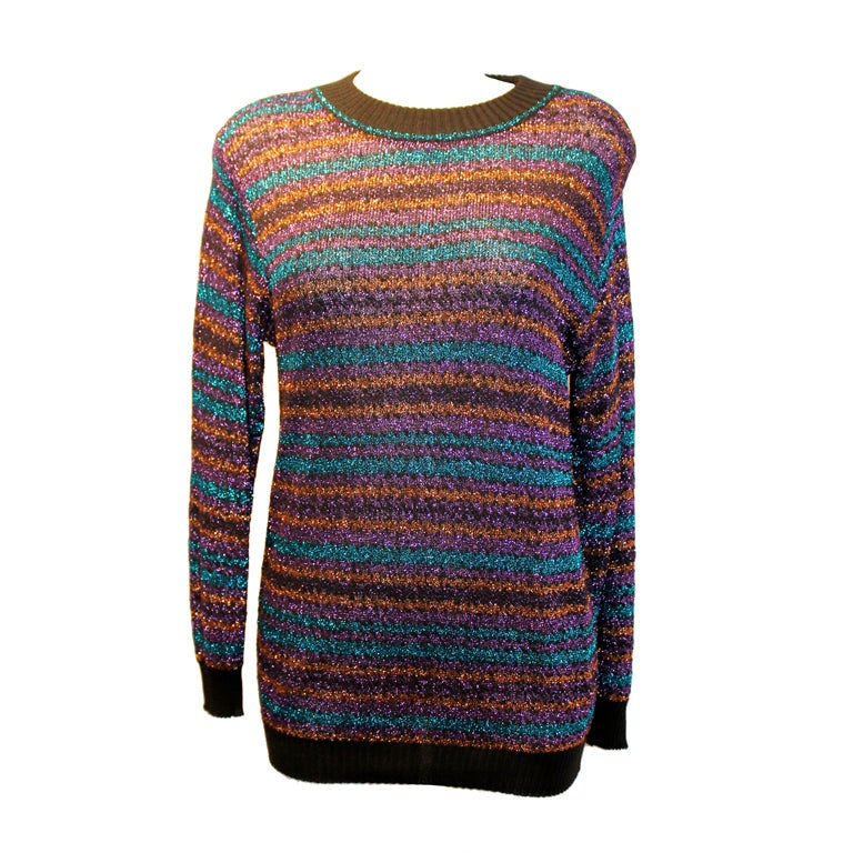 YSL Vintage Wool Blend Metallic Sweater