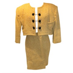 Suburban International Vintage Mustard Wool Jacket/Skirt Set
