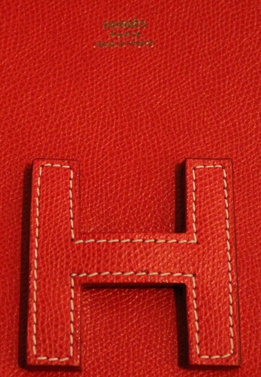 Hermes Red Leather Hermes Clutch 3